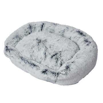 Dog Calming Bed Warm Soft Plush Comfy Sleeping Kennel Cave Memory Foam Charcoal L PaWz
